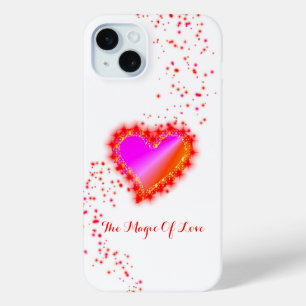 Funda Para iPhone 15 Mini Corazón arcoiris con estrellas, la magia del amor