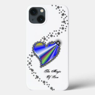 Funda Para iPhone 13 Corazón arcoiris con estrellas, la magia del amor