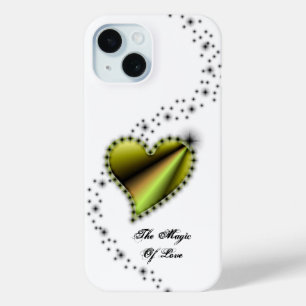 Funda Para iPhone 15 Corazón arcoiris con estrellas, la magia del amor