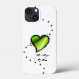 Funda Para iPhone 13 Mini Corazón arcoiris con estrellas, la magia del amor
