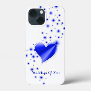Funda Para iPhone 13 Mini Corazón arcoiris con estrellas, la magia del amor