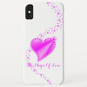 Funda Para iPhone XS Max Corazón arcoiris rosa con estrellas , la magia del
