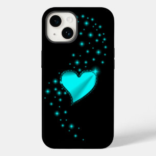 Funda Para iPhone 14 De Case-Mate Corazón arcoiris verde con estrellas en negro