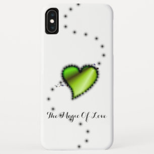 Funda Para iPhone XS Max Corazón arcoiris verde con estrellas, la magia del