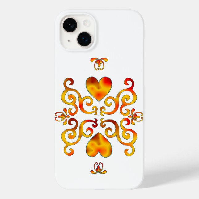 Funda De Case-Mate Para iPhone Corazón arcoiris y Lily (Reverso )