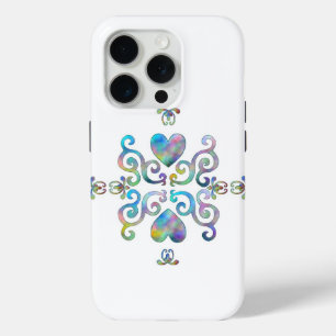 Funda Para iPhone 15 Pro Corazón arcoiris y Lily