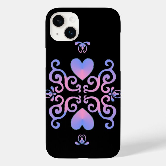 Funda De Case-Mate Para iPhone Corazón arcoiris y Lily (Reverso )