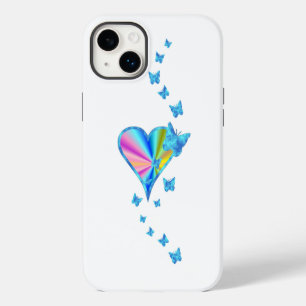 Funda Para iPhone 14 Plus De Case-Mate Corazón arcoiris y mariposa