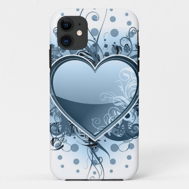Funda De Case-Mate Para iPhone Corazón azul de Emo (Reverso)