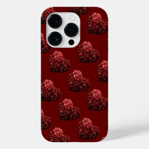 Funda Para iPhone 14 Pro De Case-Mate Corazón brillo destellos patrón rojo oscuro San Va