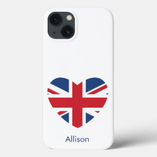Funda Para iPhone 13 Corazón Británico - Bandera Union Jack - Persona