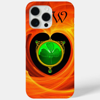 FUNDA PARA iPhone 15 PRO MAX CORAZÓN CÉLTICO DE SAINT PATRICK, MONOGRAMA DE VER