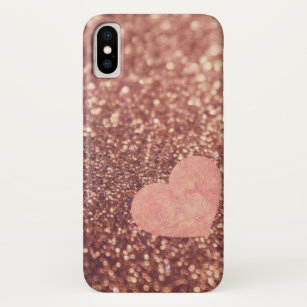Funda Para iPhone X Corazón color de rosa del oro