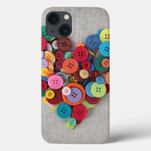 Funda Para iPhone 13 Corazón colorido de los botones