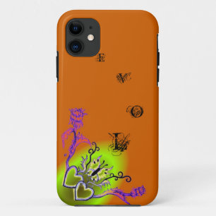 Funda Para iPhone 11 Corazón con flor y mariposa