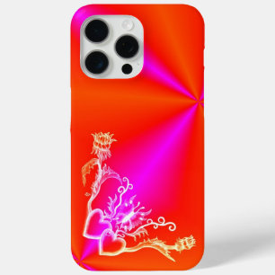 Funda Para iPhone 15 Pro Max Corazón con flor y mariposa