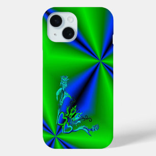 Funda Para iPhone 15 Corazón con flor y mariposa