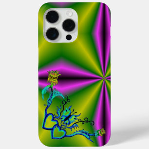 Funda Para iPhone 15 Pro Max Corazón con flor y mariposa