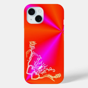 Funda Para iPhone 15 Corazón con flor y mariposa