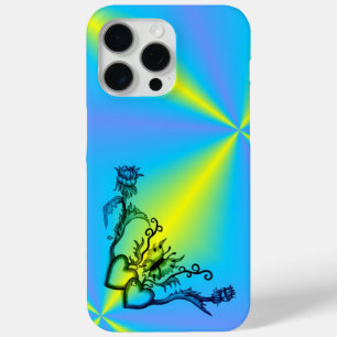 Funda Para iPhone 15 Pro Max Corazón con flor y mariposa