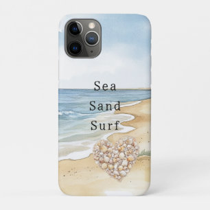 Funda Para iPhone 11 Pro Corazón Conchas Mar Océano Playa