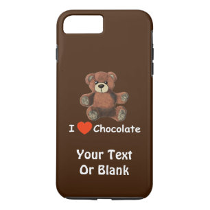 Funda Para iPhone 8 Plus/7 Plus Corazón Cute I (amor) Oso de peluche de chocolate