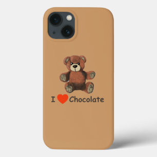 Funda Para iPhone 13 Corazón Cute I (amor) Oso de peluche de chocolate