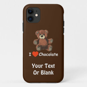 Funda Para iPhone 11 Corazón Cute I (amor) Oso de peluche de chocolate