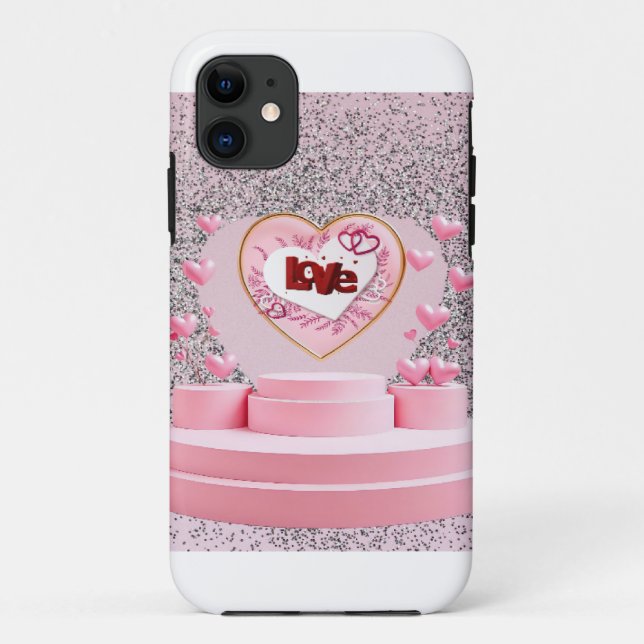 Funda De Case-Mate Para iPhone Corazón de amor (Reverso)