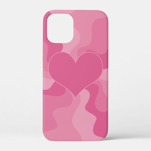 Funda De Case-Mate Para iPhone Corazón de amor - Rosa (Reverso )