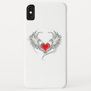 Funda Para iPhone XS Max Corazón de Ángel Rojo con alas