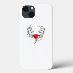 Funda Para iPhone 13 Corazón de Ángel Rojo con alas