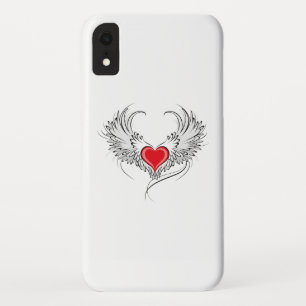 Funda Para iPhone XR Corazón de Ángel Rojo con alas