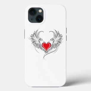 Funda Para iPhone 13 Corazón de Ángel Rojo con alas