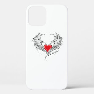 Funda Para iPhone 12 Corazón de Ángel Rojo con alas