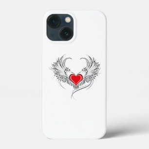 Funda Para iPhone 13 Mini Corazón de Ángel Rojo con alas