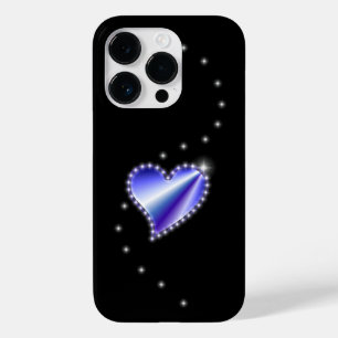Funda Para iPhone 14 Pro De Case-Mate Corazón de arcoiris morado con estrellas en negro