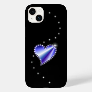 Funda Para iPhone 14 Plus De Case-Mate Corazón de arcoiris morado con estrellas en negro