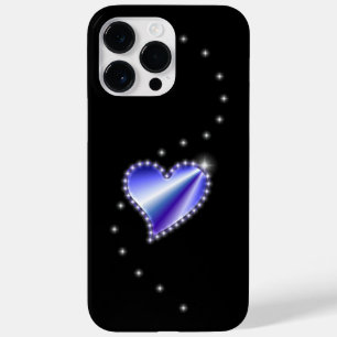 Funda Para iPhone 14 Pro Max De Case-Mate Corazón de arcoiris morado con estrellas en negro