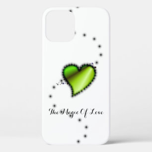Funda Para iPhone 12 Pro Corazón de Arcoíris Verde con Estrellas, La Magia