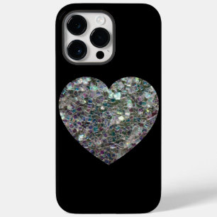 Funda Para iPhone 14 Pro Max De Case-Mate Corazón de brillo de mosaico plateado brillante