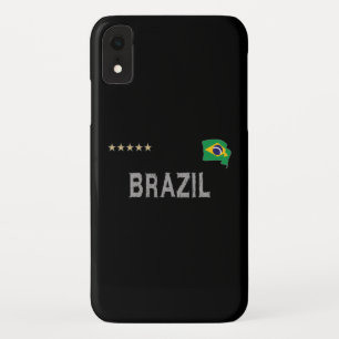 Funda Para iPhone XR Corazón de camiseta de hincha de fútbol de Brasil