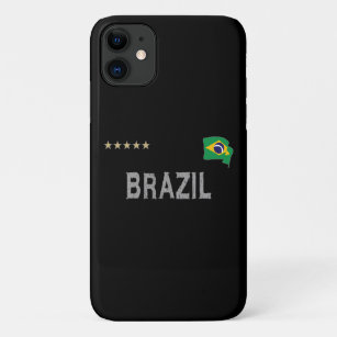 Funda Para iPhone 11 Corazón de camiseta de hinchas de fútbol de Brasil