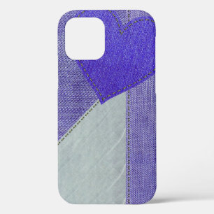 Funda Para iPhone 12 Corazón de Denim Púrpura