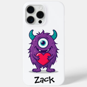 Funda Para iPhone 15 Pro Max Corazón de dibujos animados de San Valentín monstr