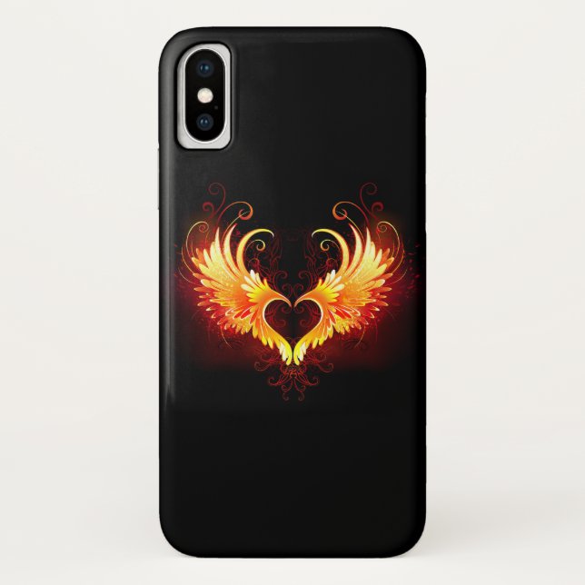 Funda De Case-Mate Para iPhone Corazón de Fuego Ángel con Alas (Reverso)