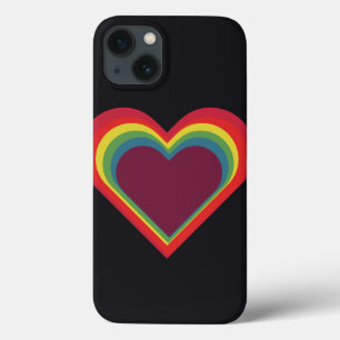 Funda Para iPhone 13 Corazón de H Herz - Colores arcoiris - Regenbogenf
