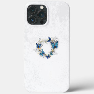 Funda Para iPhone 13 Pro Max Corazón de joyas con mariposas Morfo