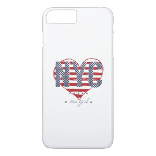 Funda Para iPhone 8 Plus/7 Plus Corazón de la bandera americana de NYC