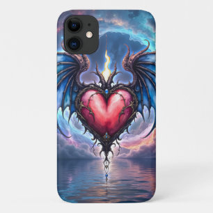 Funda Para iPhone 11 Corazón de la Luna Llamado por las Llamas – Amor C